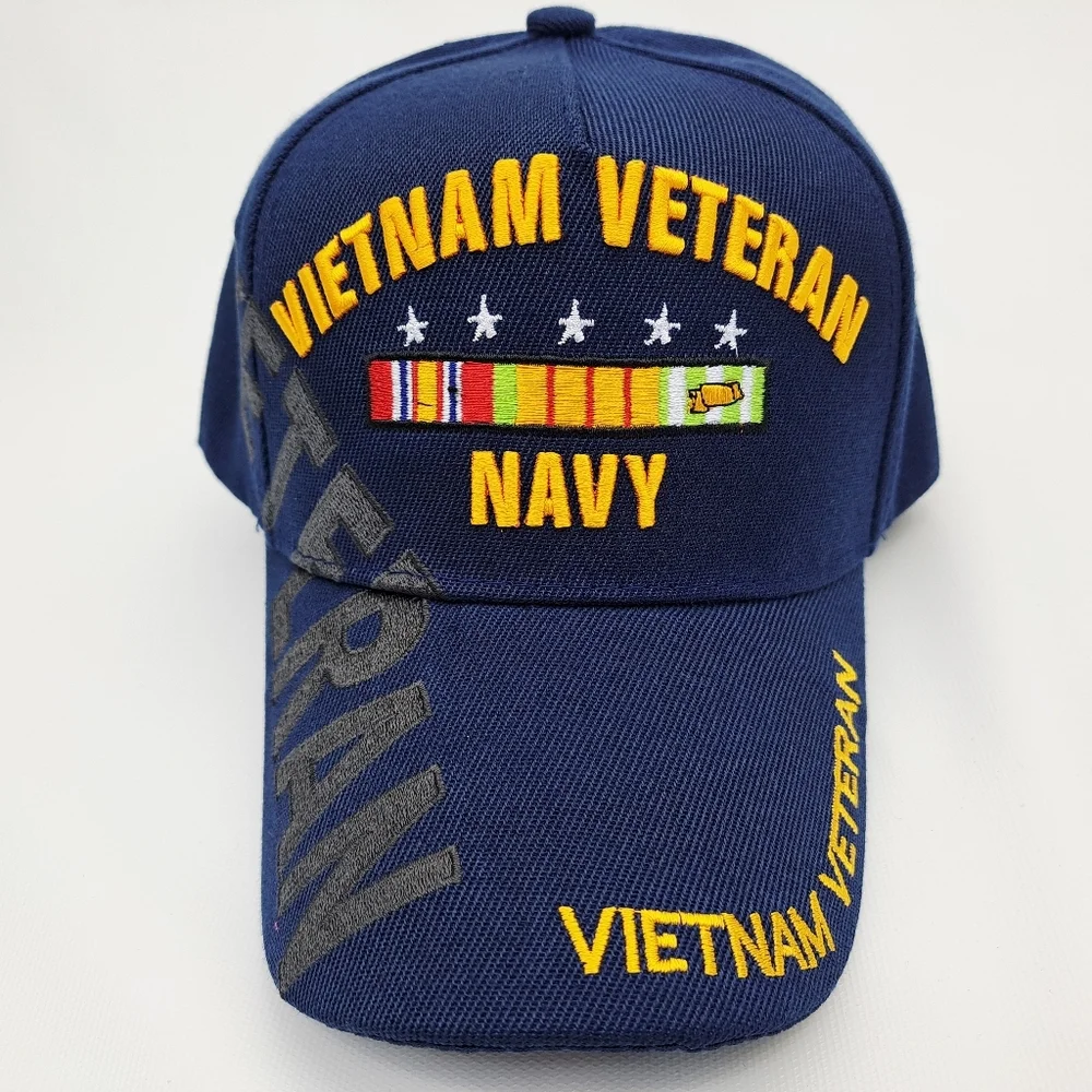 U.S. Navy Vietnam Veteran Hat Blue Embroidered